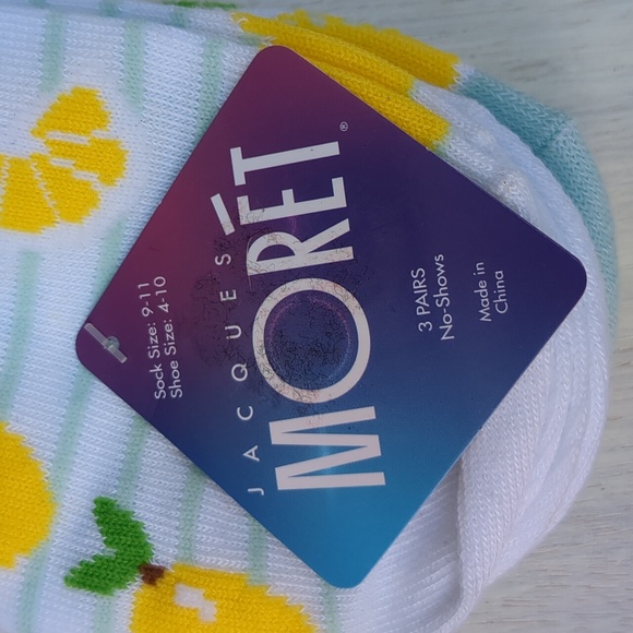 NWT Jacques Moret 3 Pair No Show Lemon Socks - Picture 7 of 7